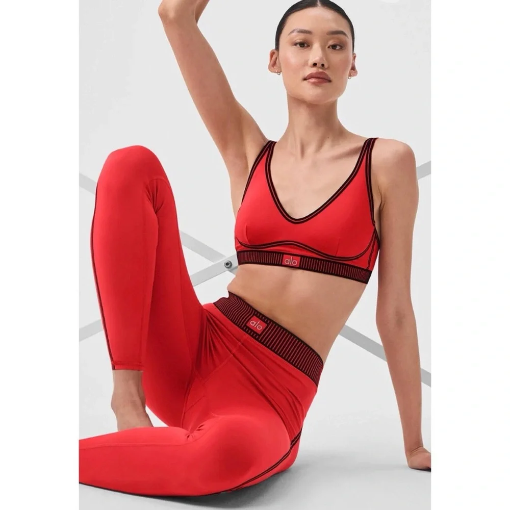 🆕ALO YOGA Airlift High-Waist 7/8 Line Up Legging in Hot Summer